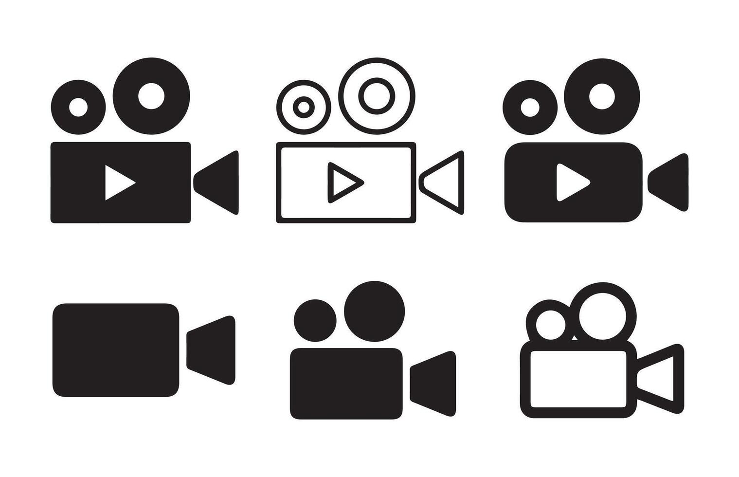 Flim camera icon set. Movie, photo, studio vector