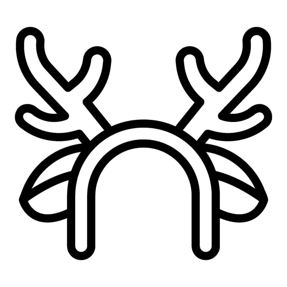 reindeer headband line icon vector