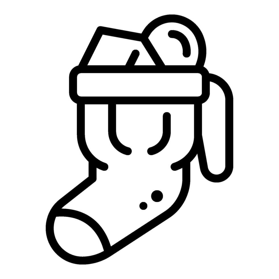 santa sock line icon vector