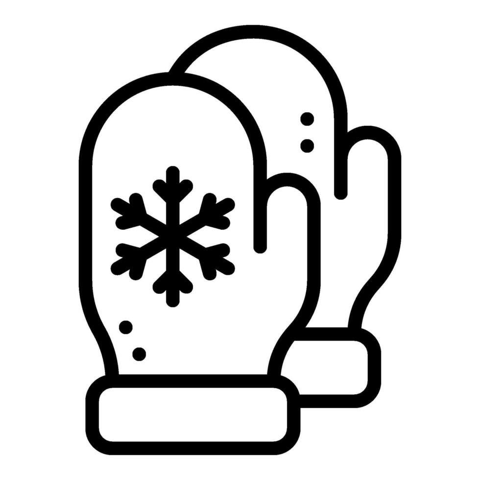 mitten line icon vector