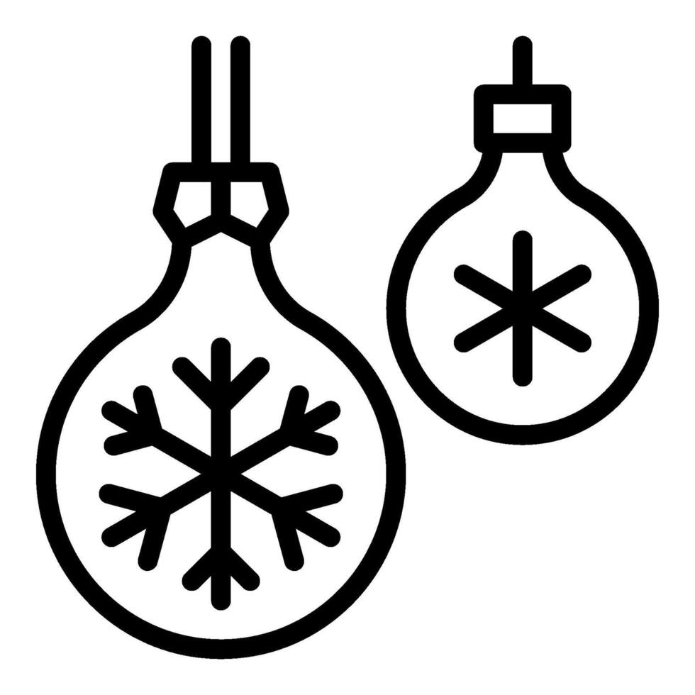 baubles line icon vector