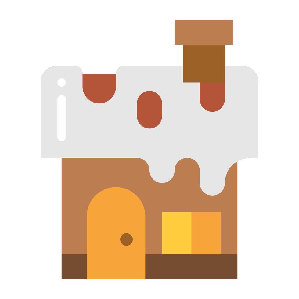 winter hut icon vector