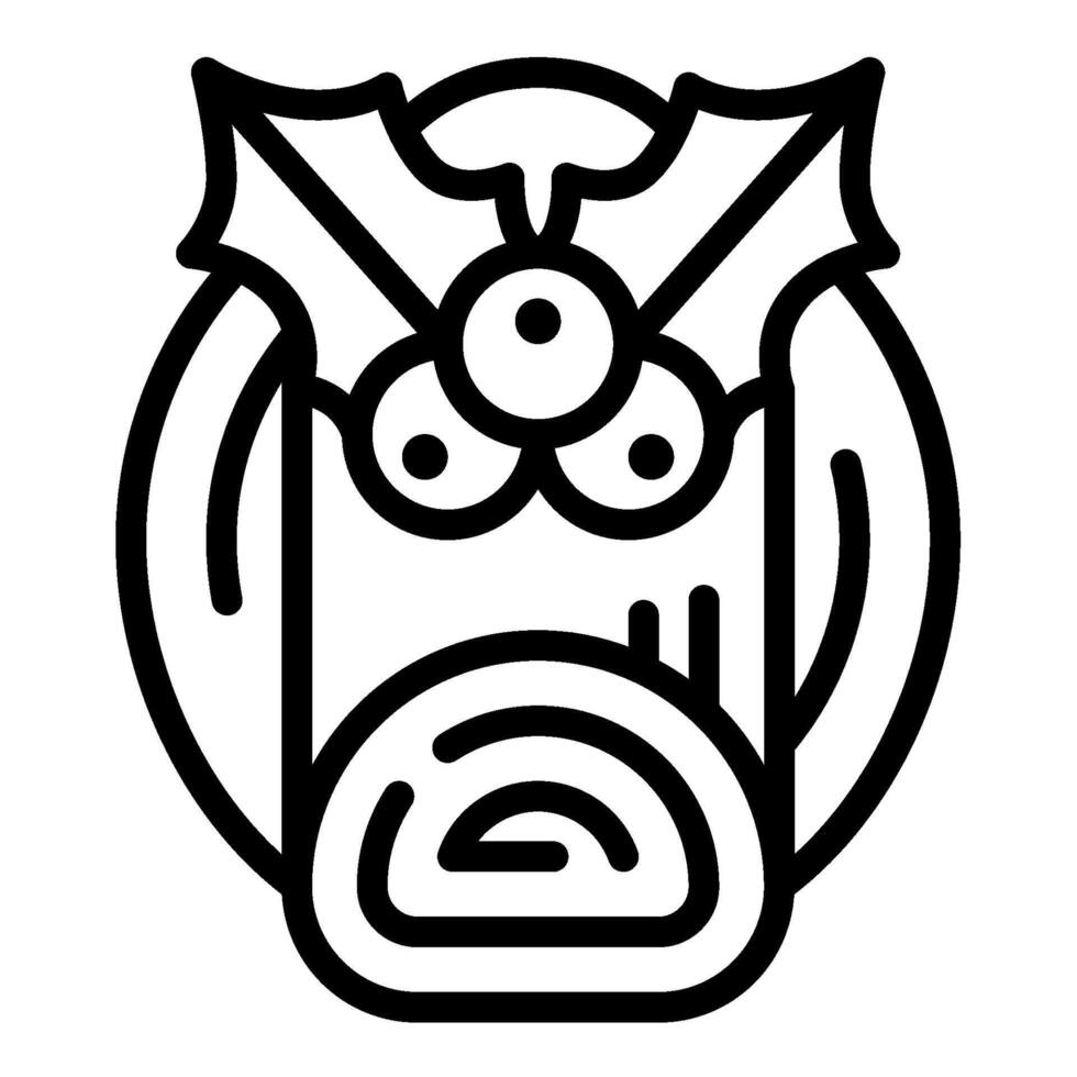 yule log cake line icon vector