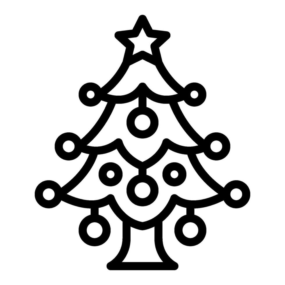 christmas tree line icon vector