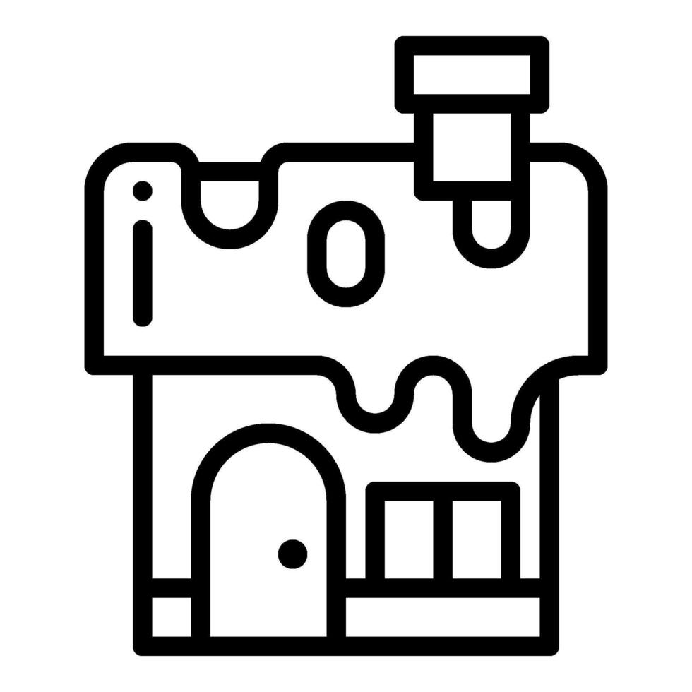 winter hut line icon vector