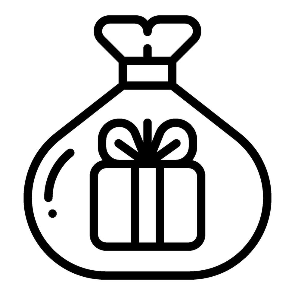 present bag line icon vector