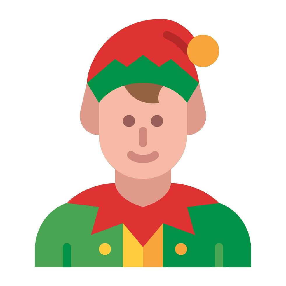 elf flat icon vector
