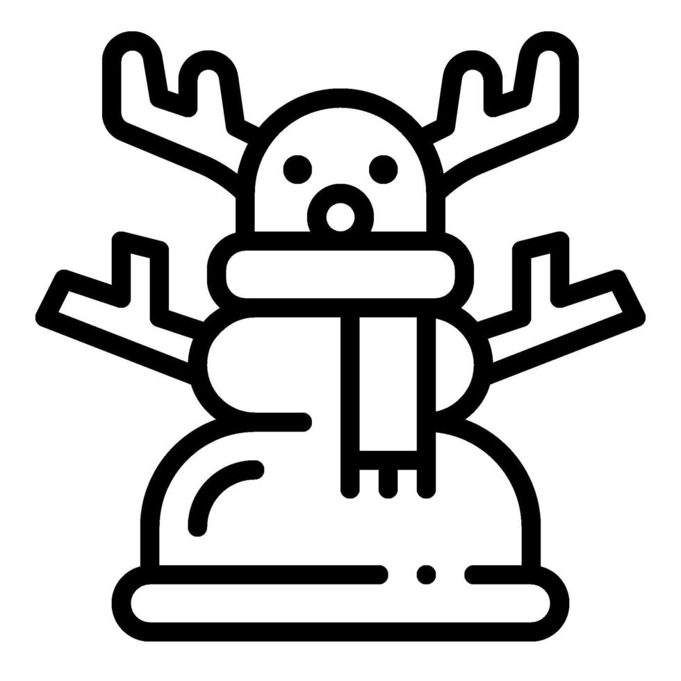 snowman line icon vector
