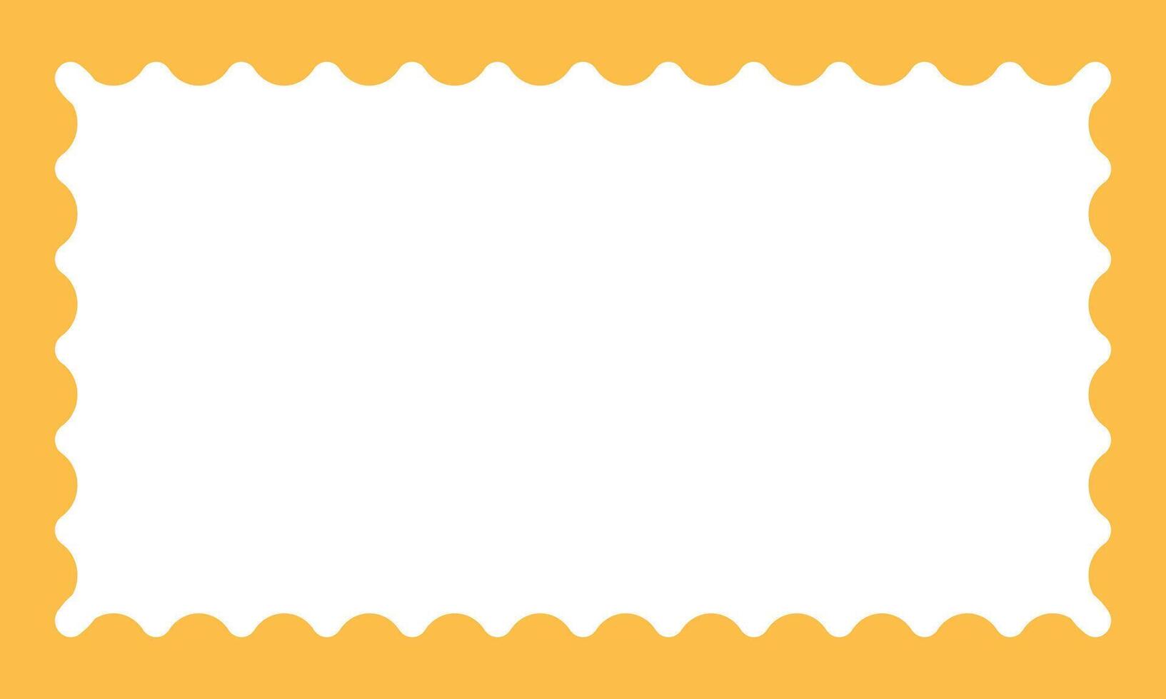Yellow Waves Zigzag Frame. Scalloped rectangle border. Empty text box. illustration vector