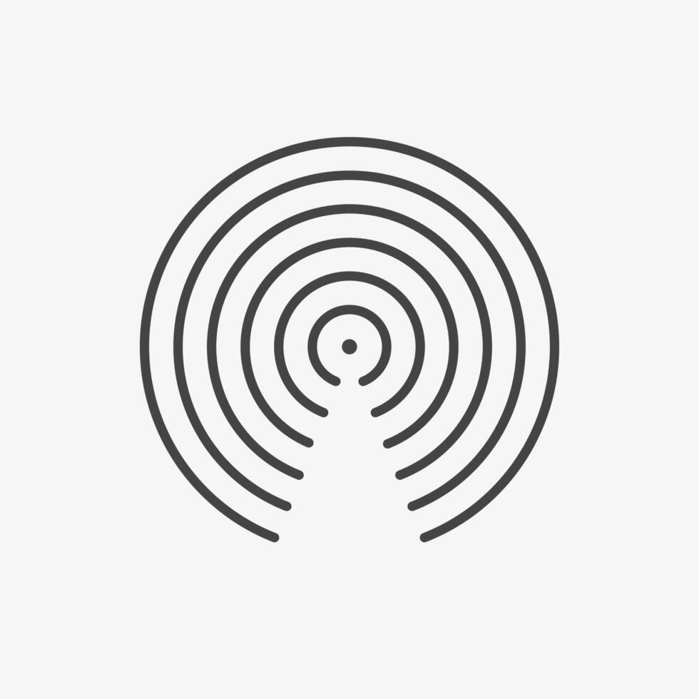 Airdrop symbol line icon. illustration vector