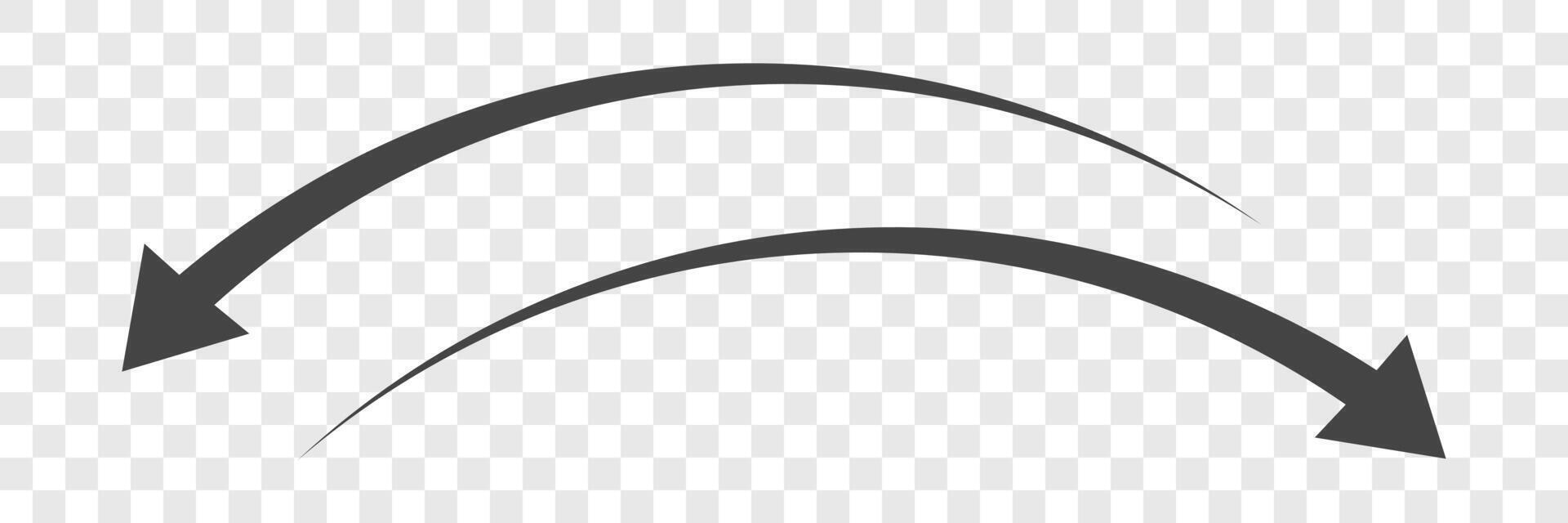 Long arrows icon set. Moving left and right direction. Black flat symbols. illustration on white background vector
