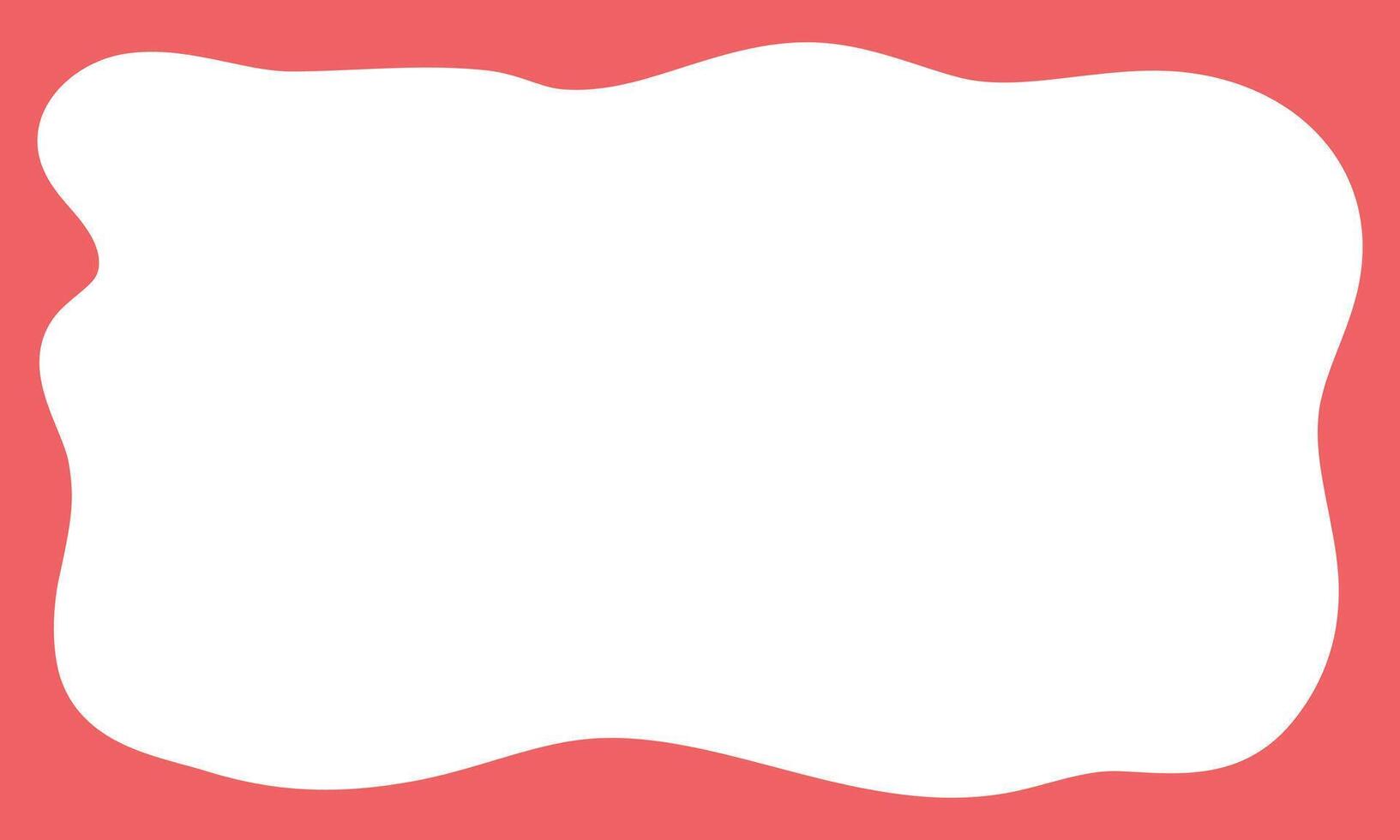 Red Waves Zigzag Frame. Scalloped rectangle border. Empty text box. illustration vector