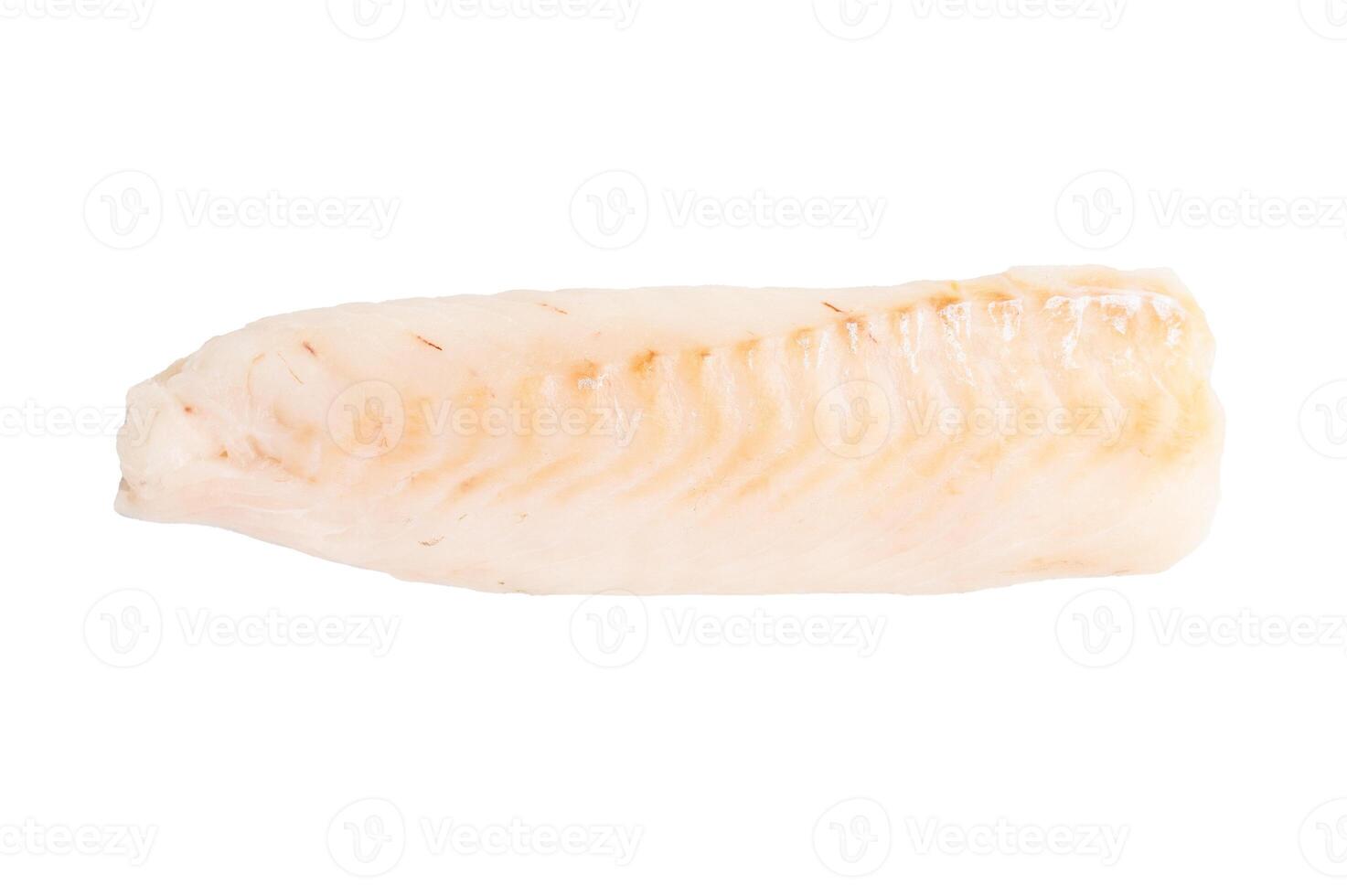 Fresh raw cod fish fillet, Boneless white fish meat isolated on white background photo