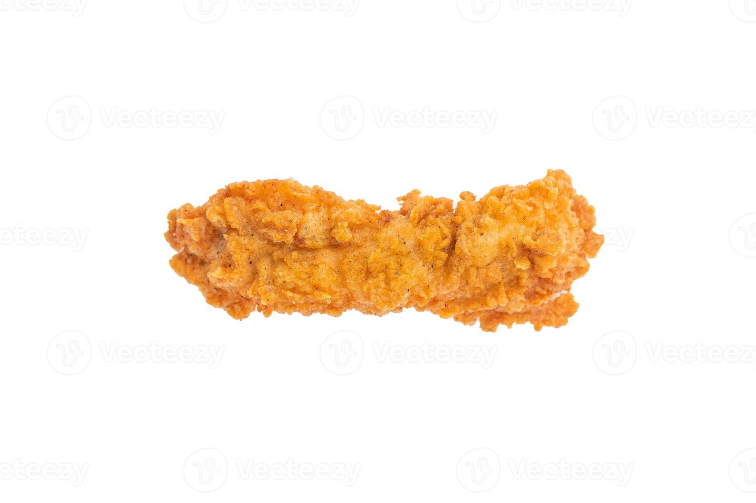 Crispy fried chicken strips from breast fillet isolated on white background photo