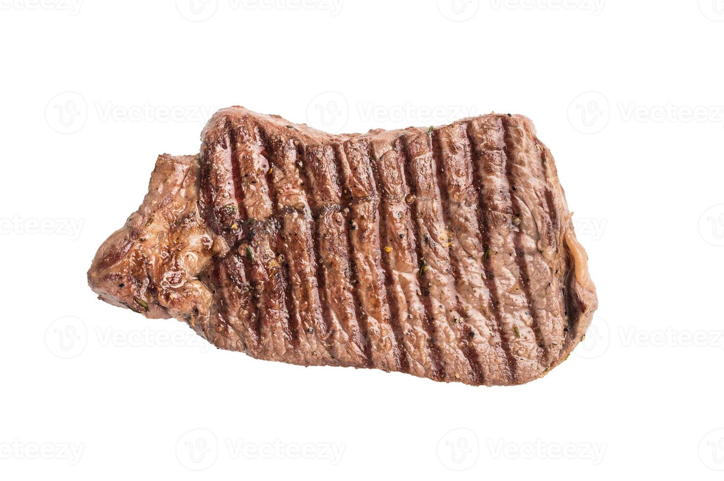 Grilled beef Top sirloin steak or Rump steak isolated on white background photo