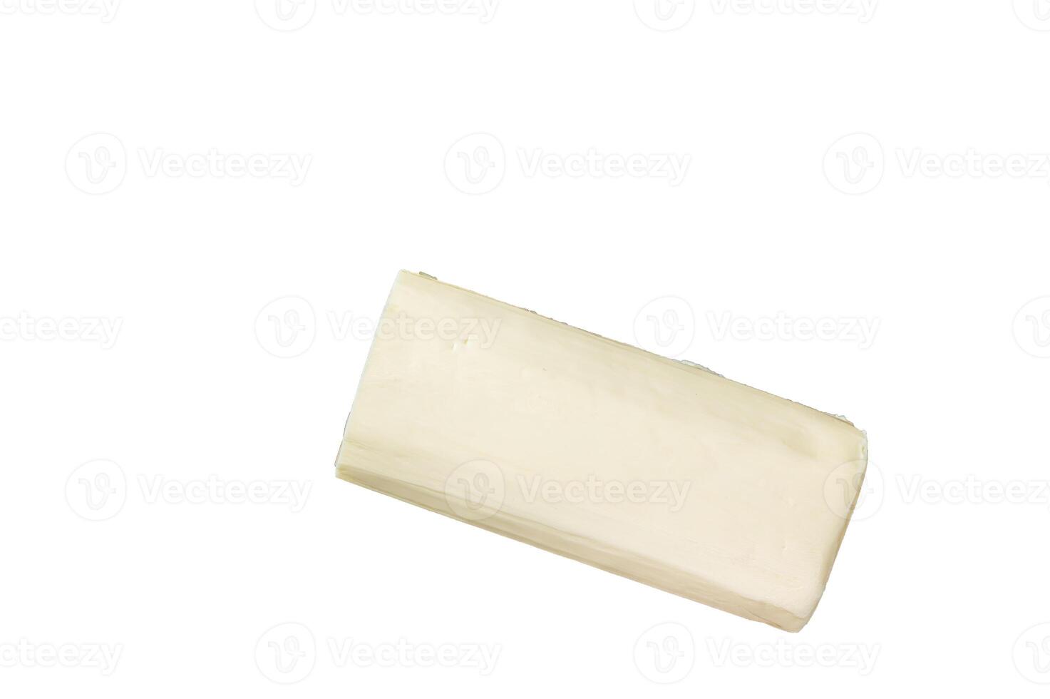 Butter sliced Spread block on a wooden board with herbs. High quality Isolate, white background. photo