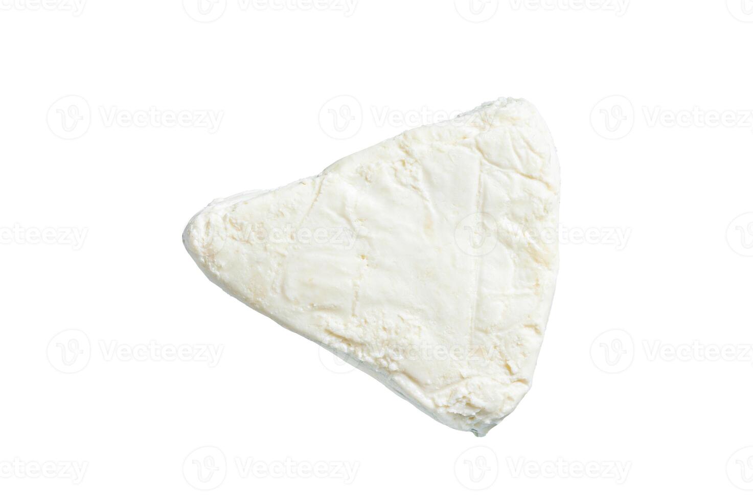 Soft goat and sheep milk cheese. Isolated on white background. photo