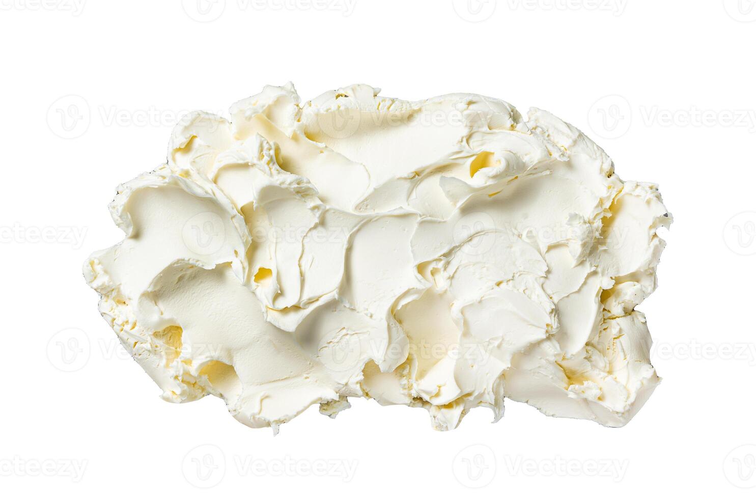 Mascarpone italian Cream cheese. Isolated on white background, top view. photo