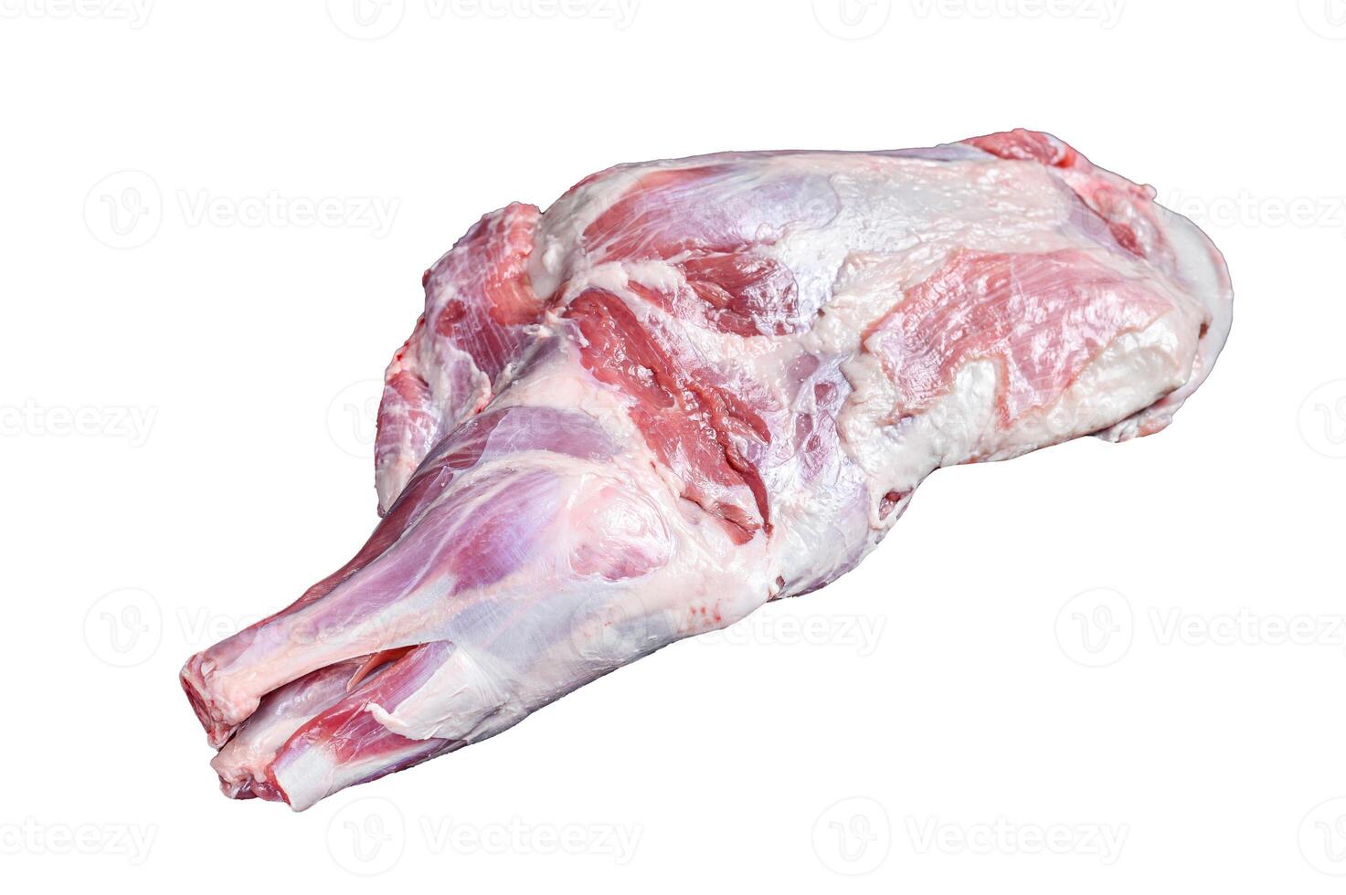 Raw lamb shoulder meat. Isolated on white background. photo