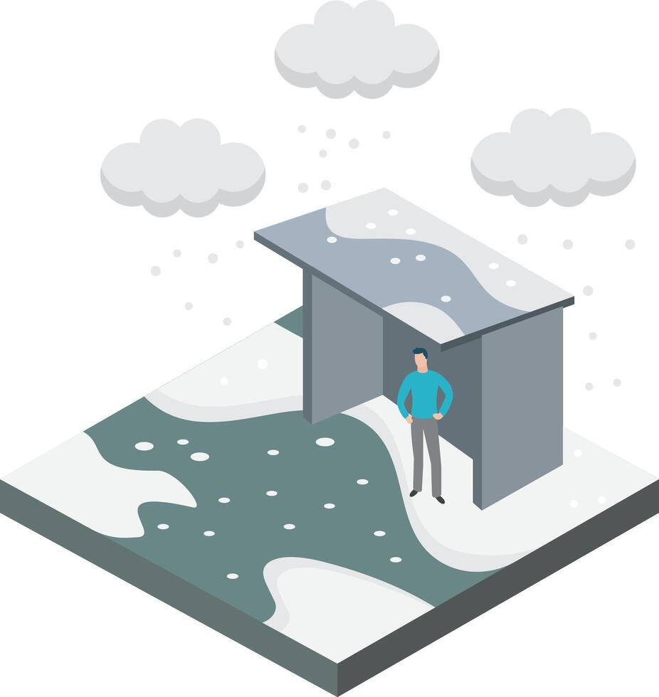 The snowfall blanketed the city in white. vector