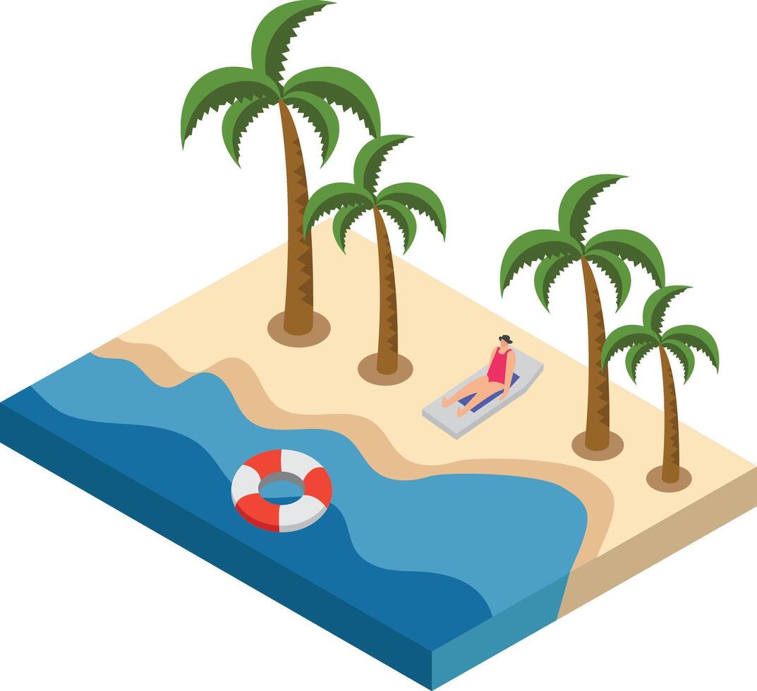The sandy beach is perfect for a relaxing day in the sun. vector