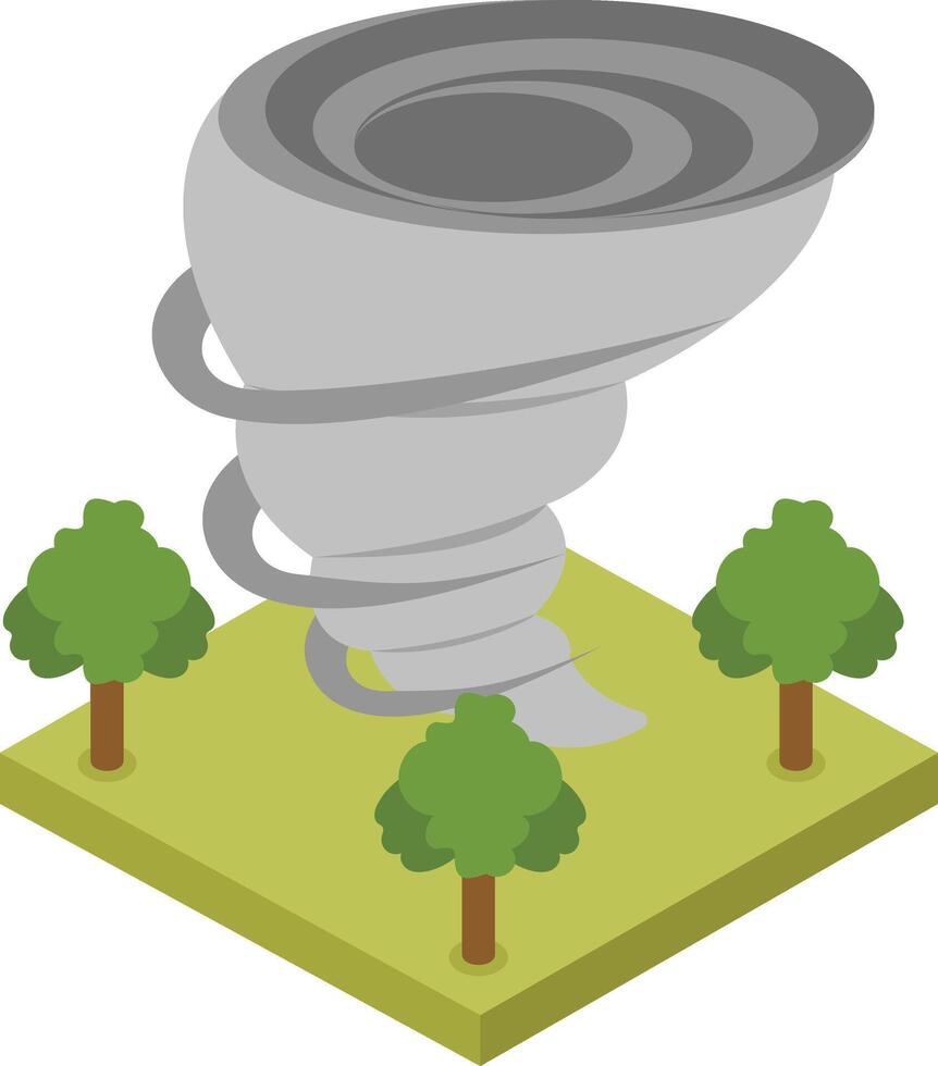 The tornado touched down, causing extensive damage. vector