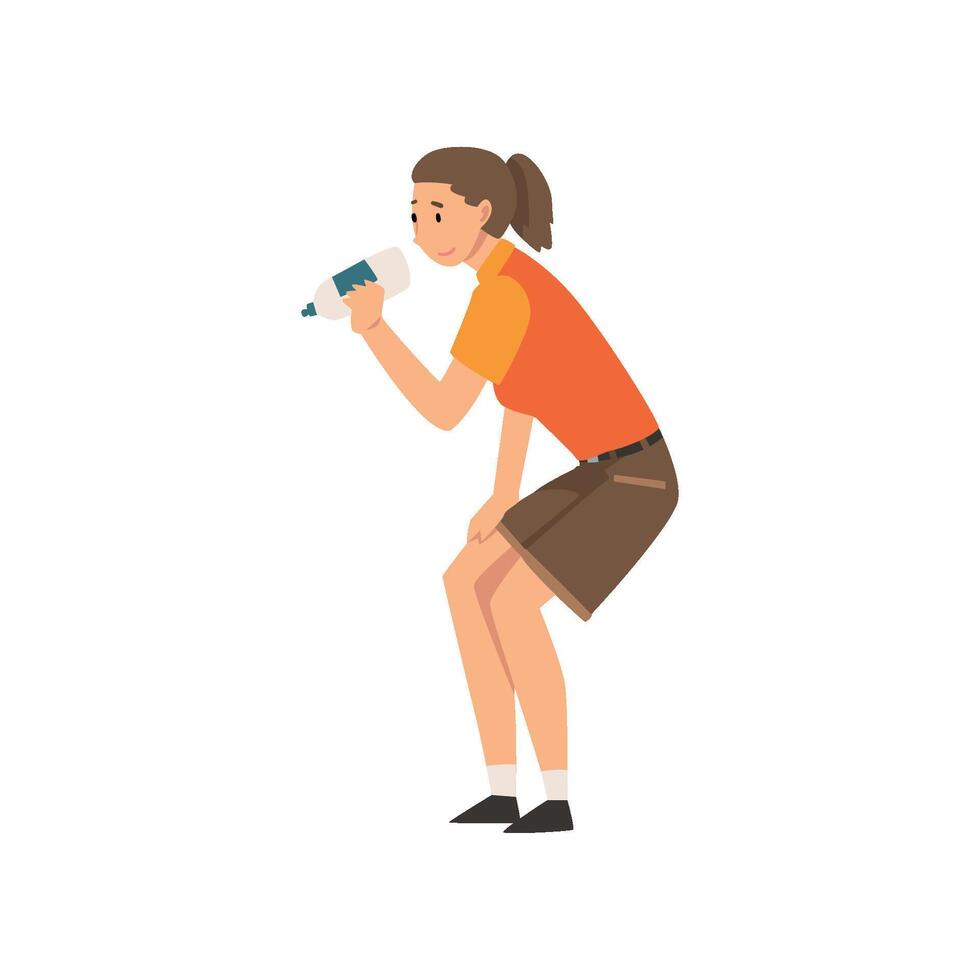 Girl Zoo Worker with Bottle of Milk, Professional Zookeeper Character Caring of Animal Illustration vector