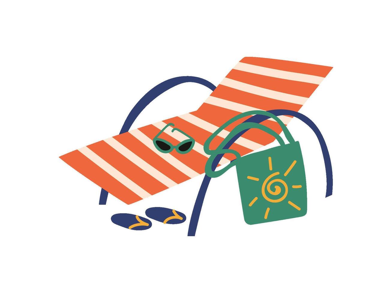 Beach Chaise Longue, Summer Travel Symbol Illustration vector