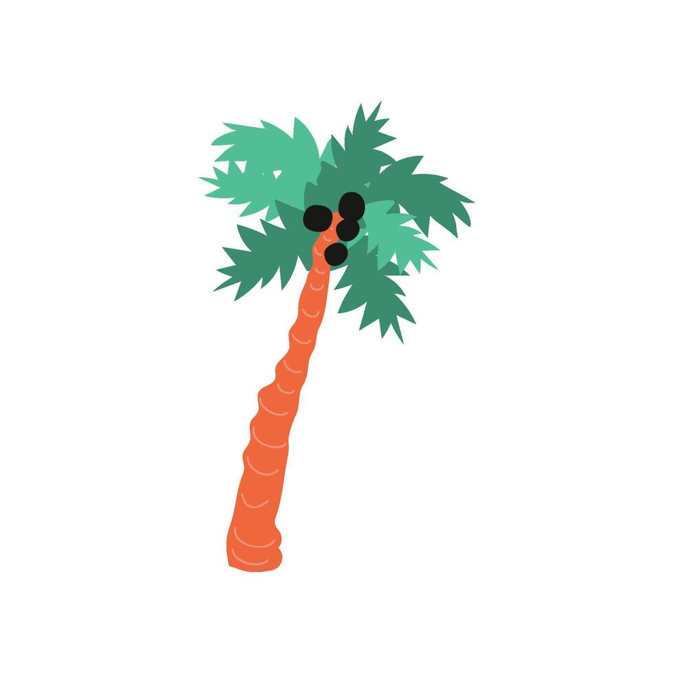 Beautiful Palm Tree, Summer Travel Symbol Illustration vector
