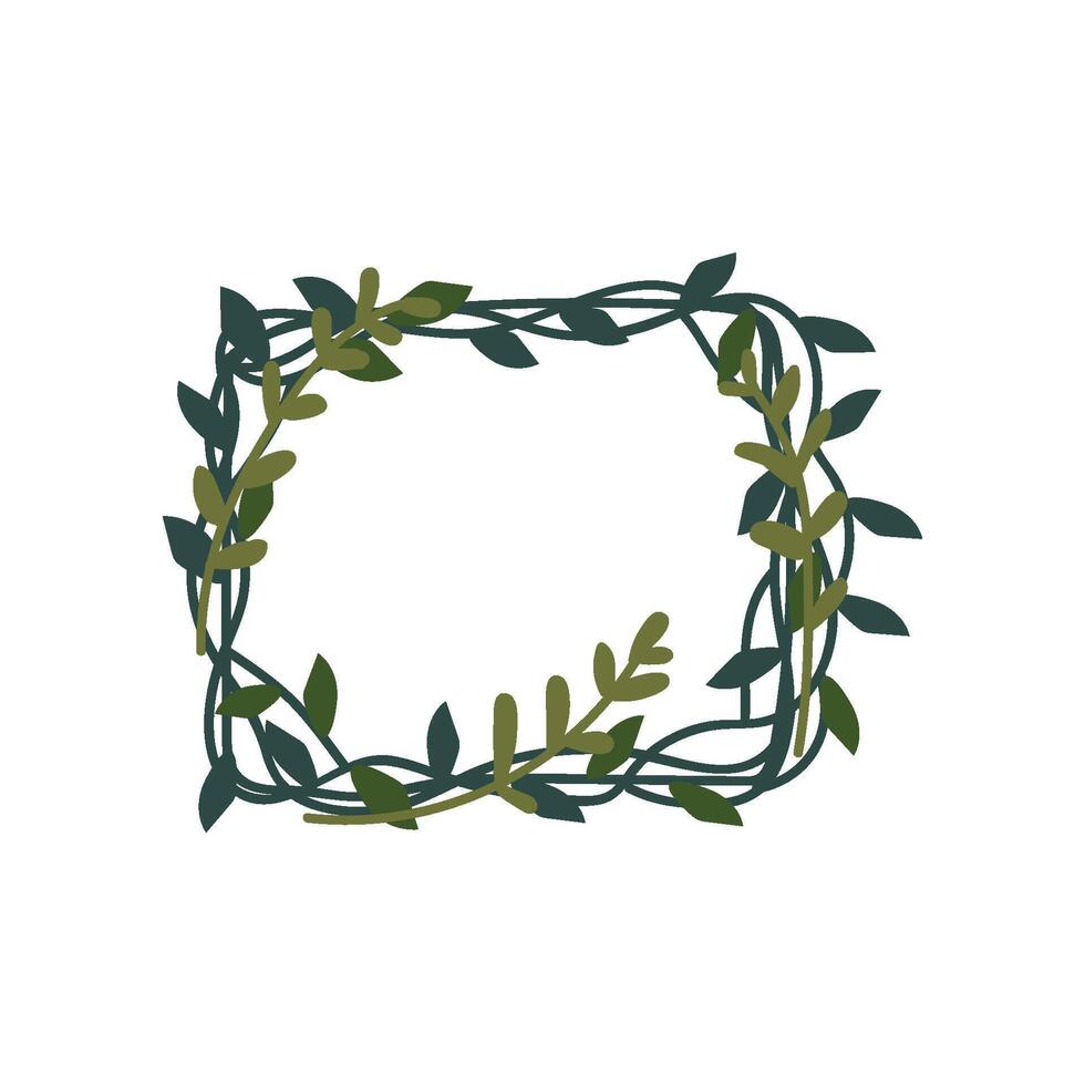 Green Leaves Frame Natural Decorative Element Can Be Used for Wedding Invitation, Save the Date, Greeting Card, Poster, Quote Illustration vector