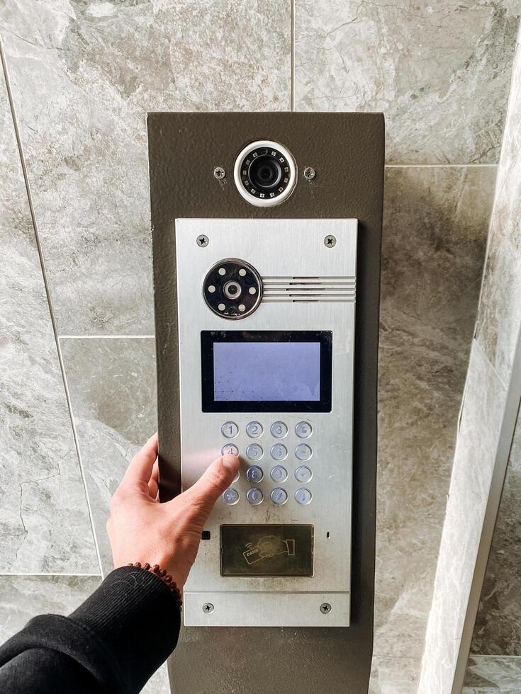 Introducing the innovative Modern Intercom System designed to enhance Secure Building Access and improve overall safety and surveillance photo