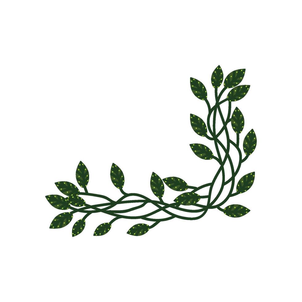Branch with Green Leaves, Natural Design Element for Wedding Invitation, Save the Date, Greeting Card, Poster, Quote Illustration vector