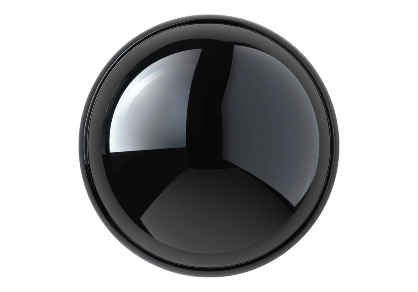 A black and white oval with a shiny surface png