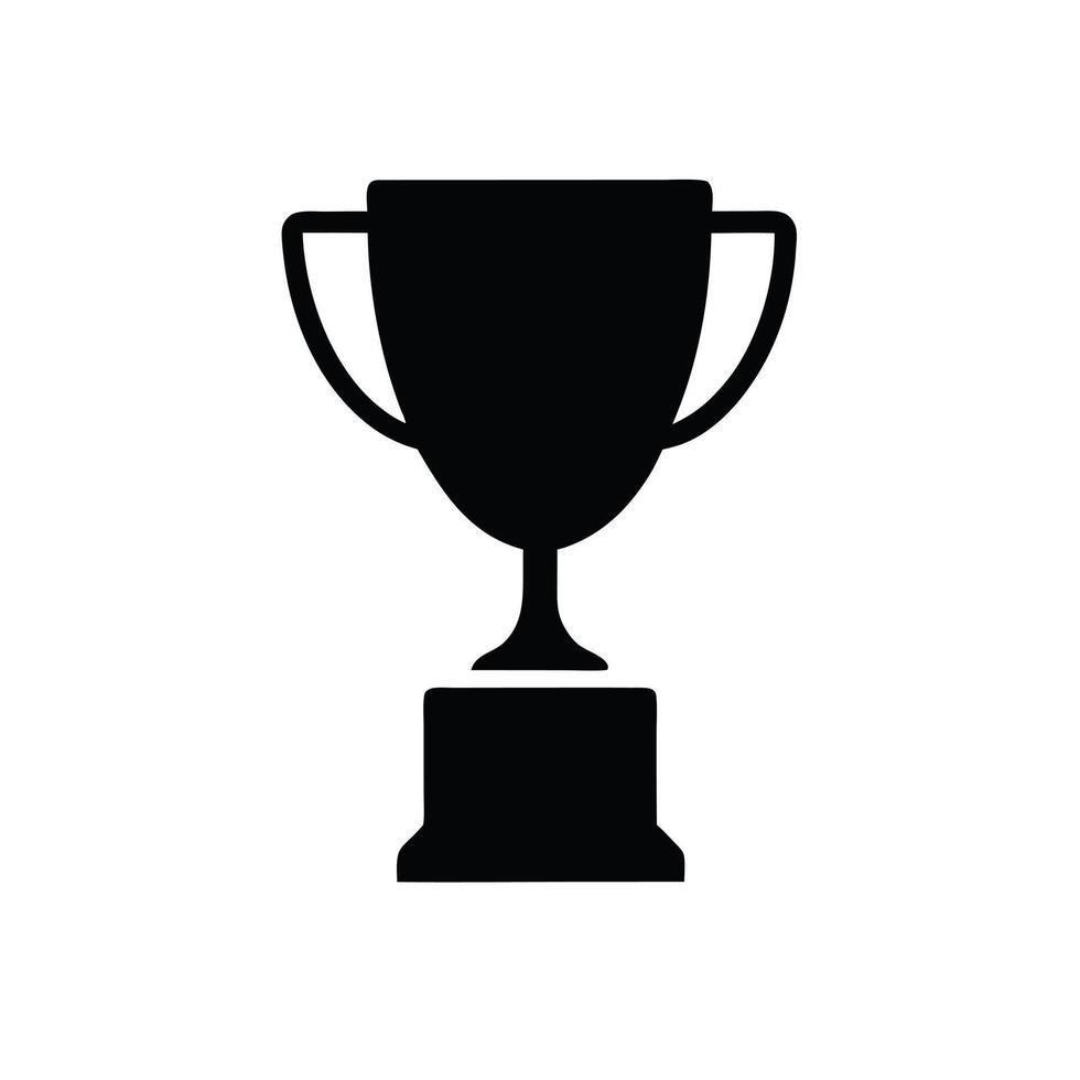 A black and white trophy cup icon on a white background vector
