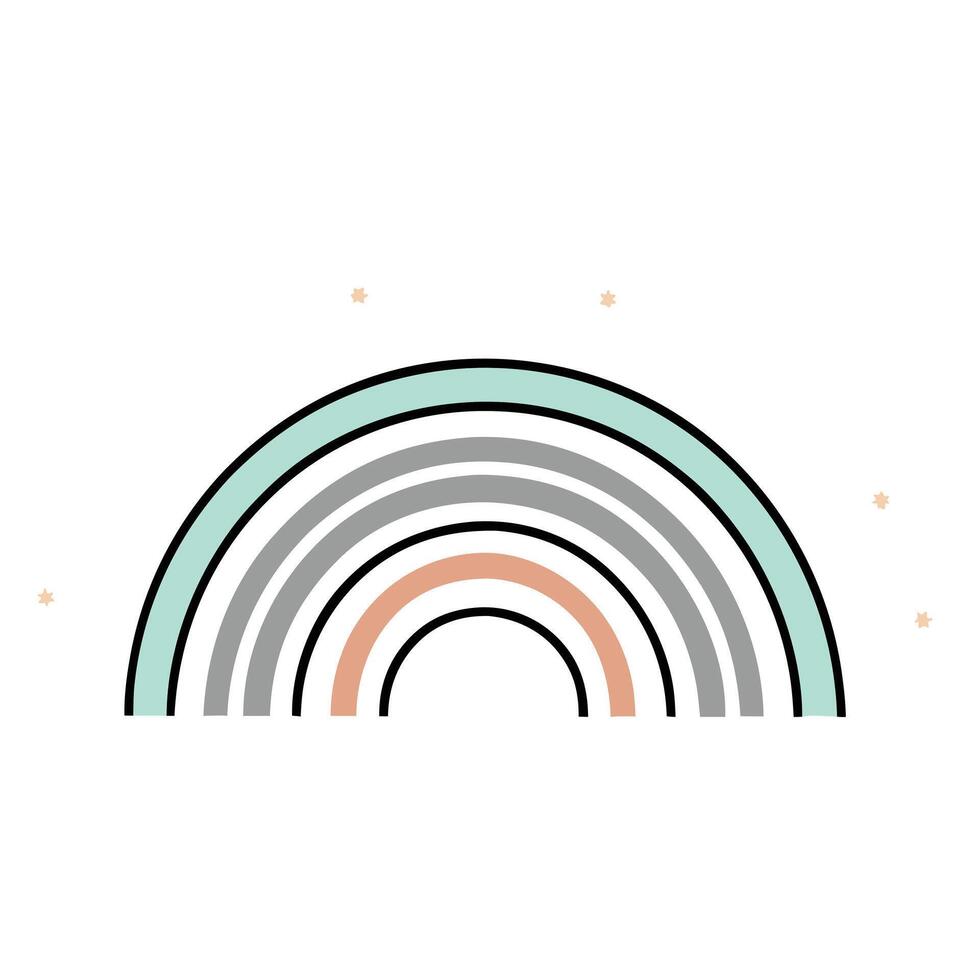 A rainbow with a circle in the middle vector