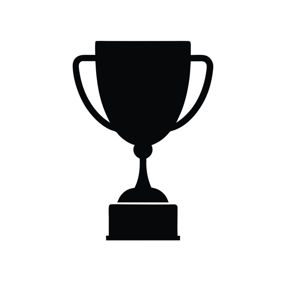 A black and white trophy cup icon on a white background vector