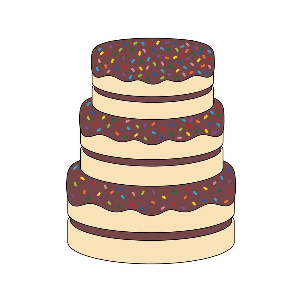 kids drawing party cakes cartoon isolated vector