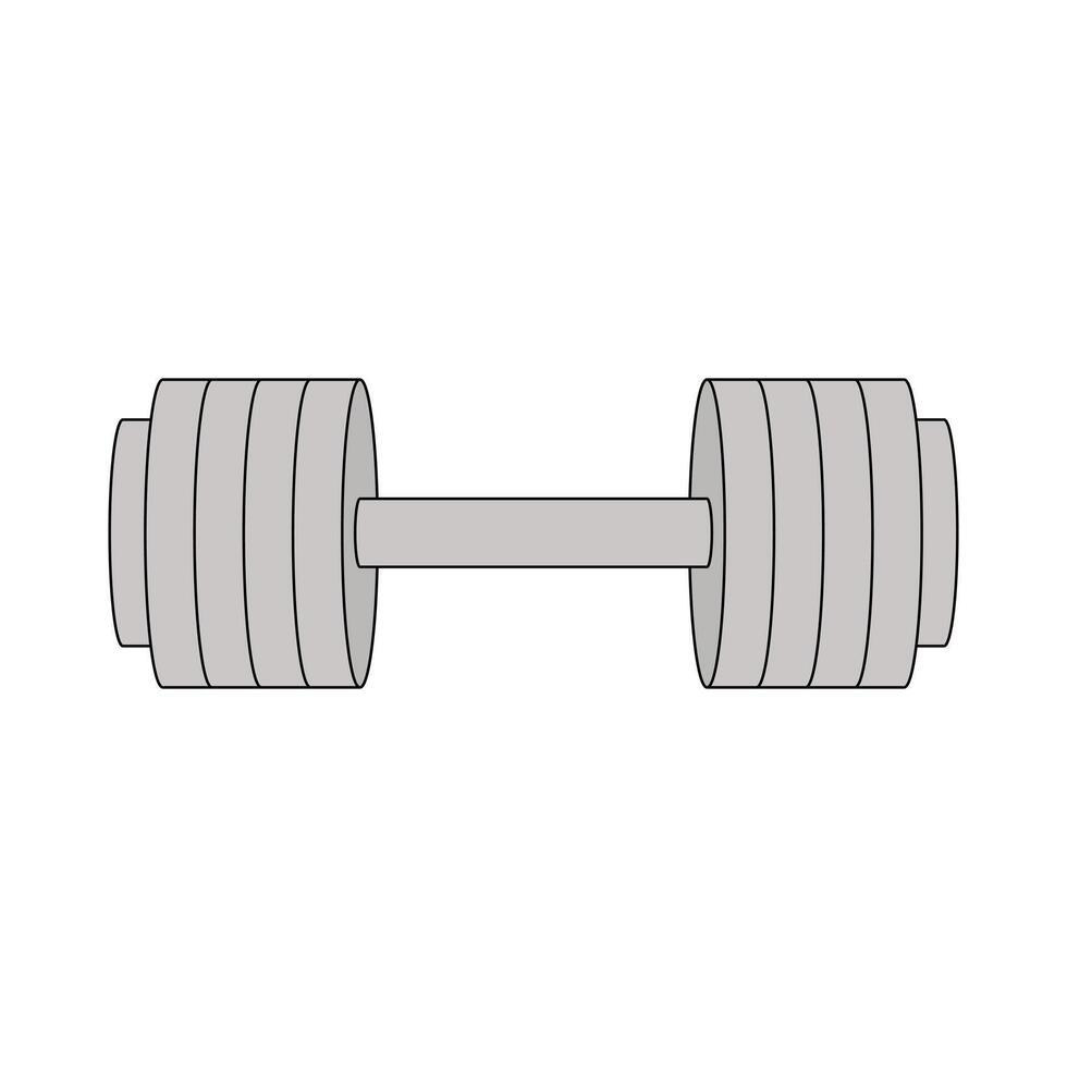 Hand drawn kids drawing dumbell cartoon isolated vector