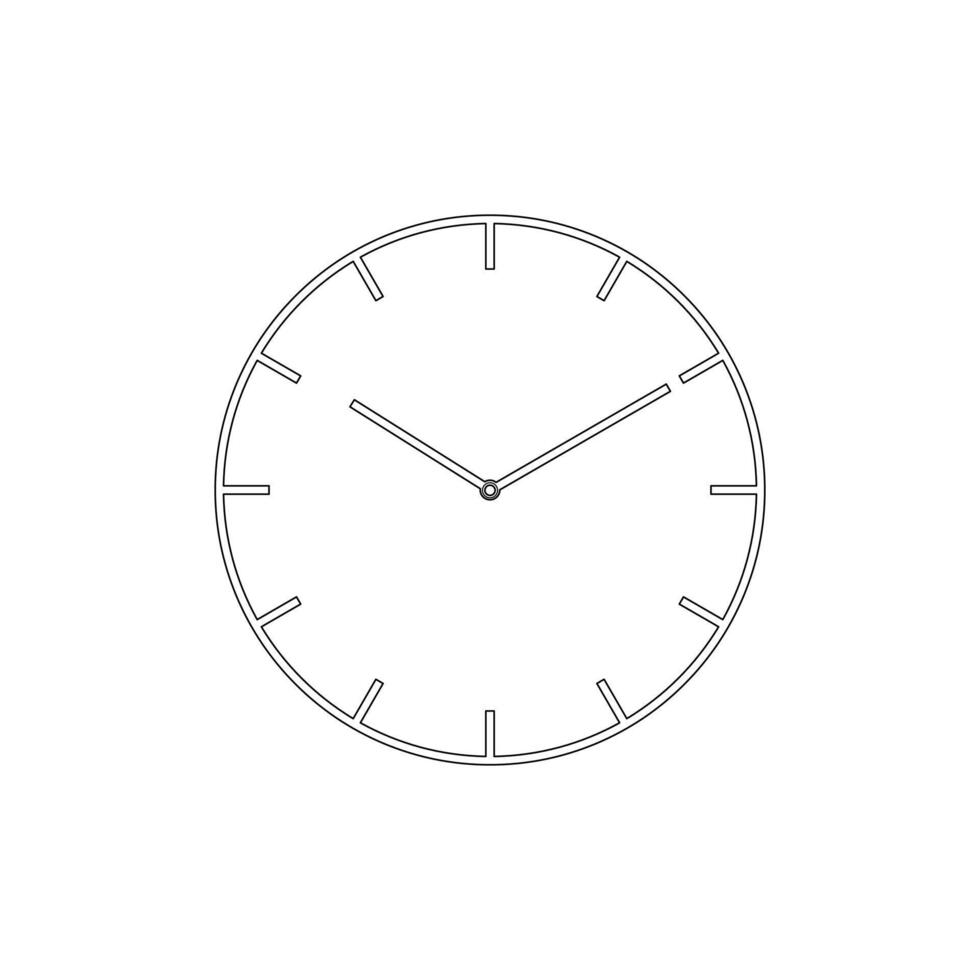 Hand drawn kids drawing minimalistic clock cartoon isolated vector