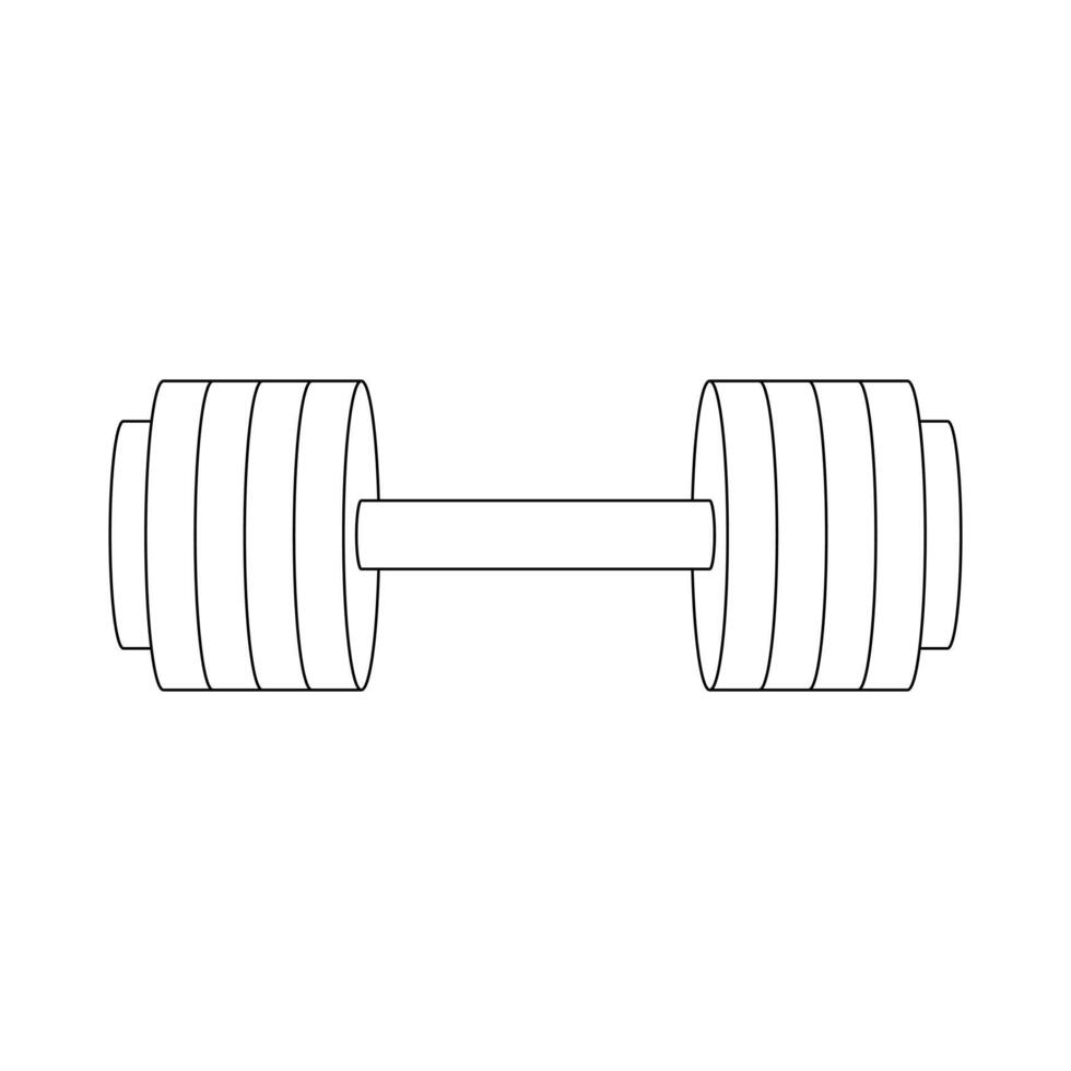 Hand drawn kids drawing dumbell cartoon isolated vector