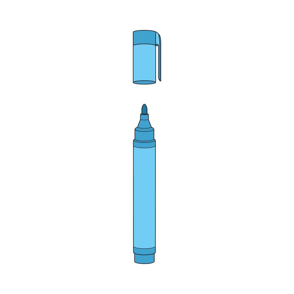 kids drawing marker cartoon isolated vector
