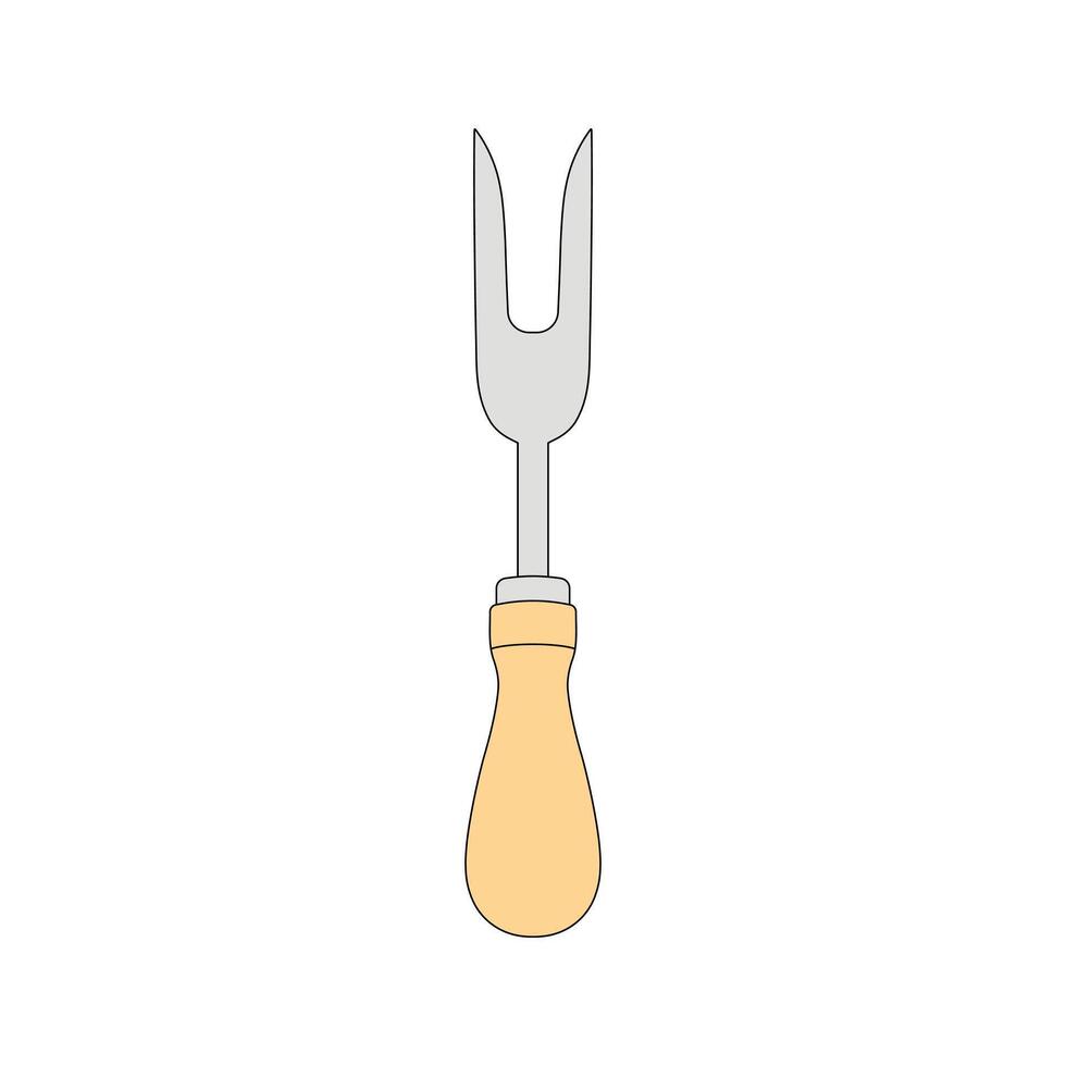 kids drawing meat forks cartoon isolated vector