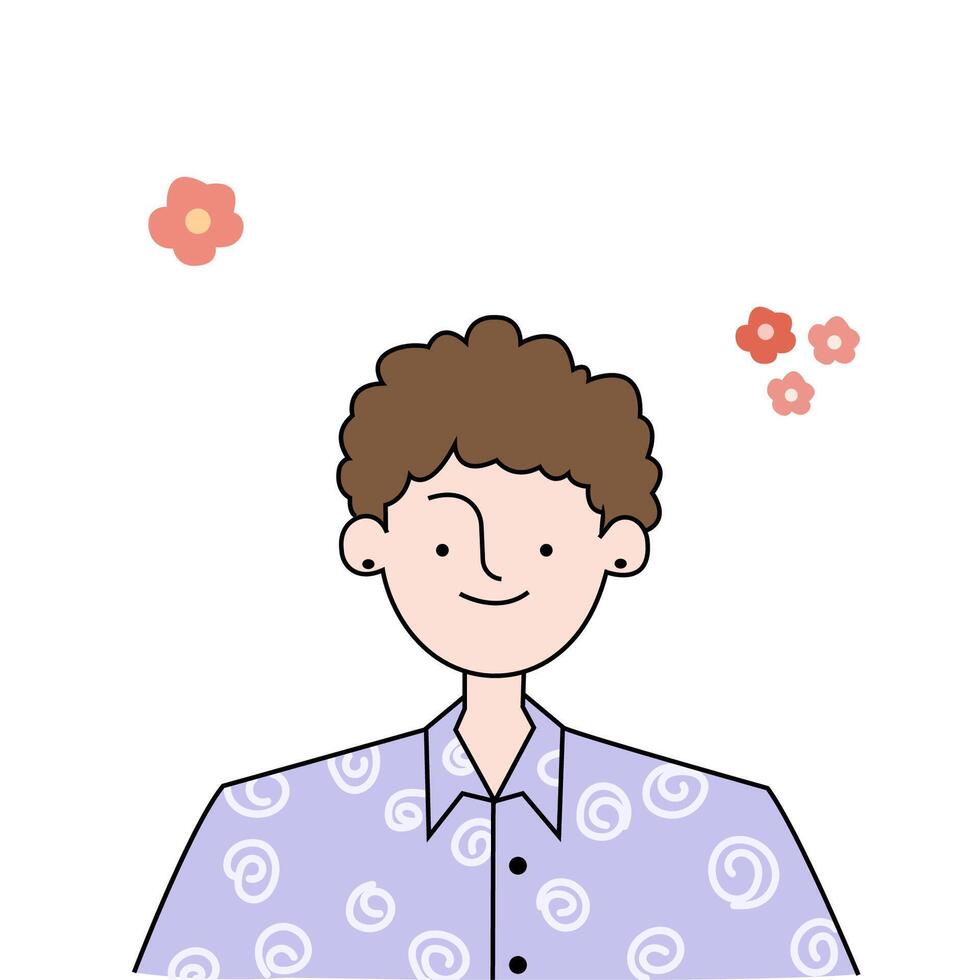 flat design of young lover boy illustration vector