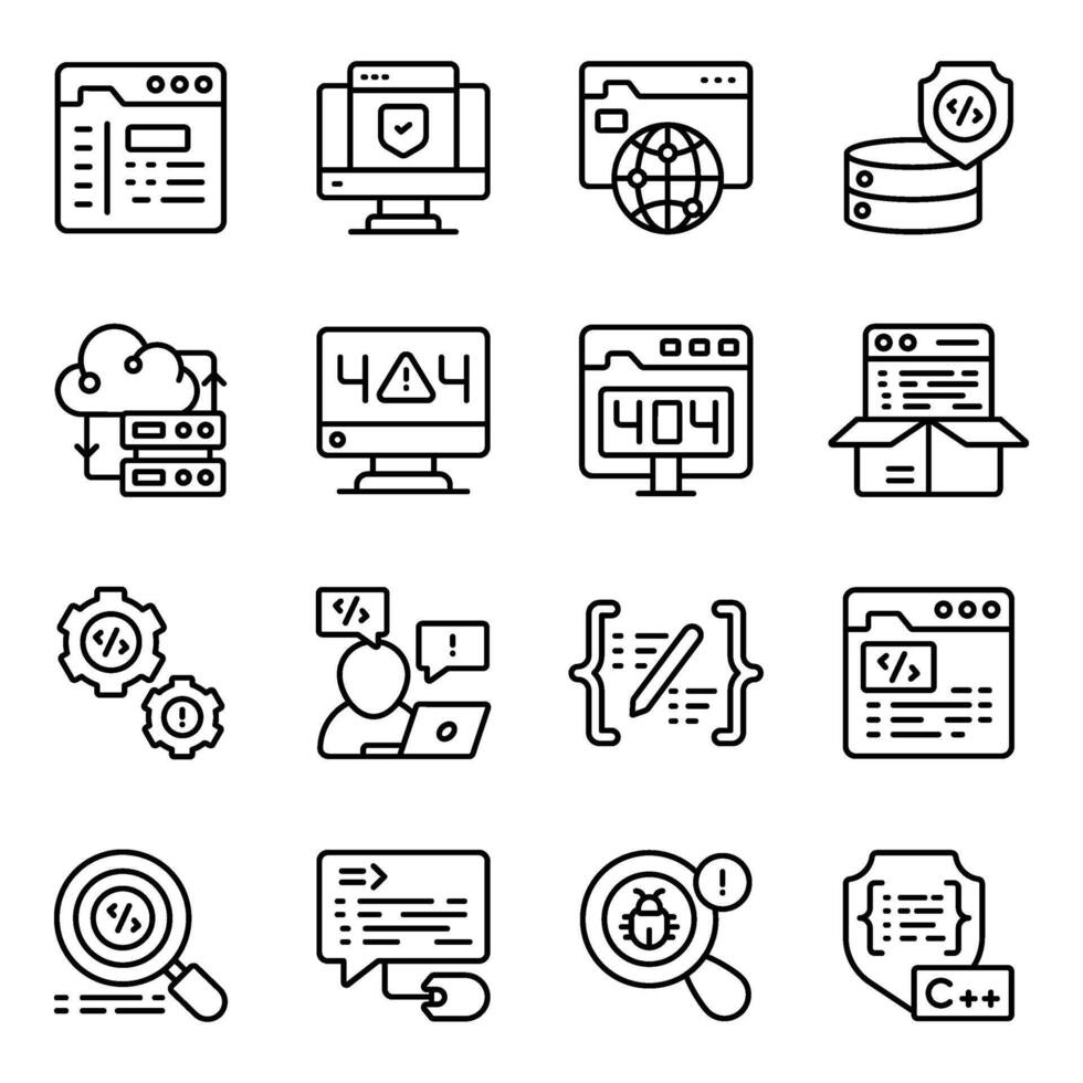 Set of Programming Solid Icons 53273192 Vector Art at Vecteezy