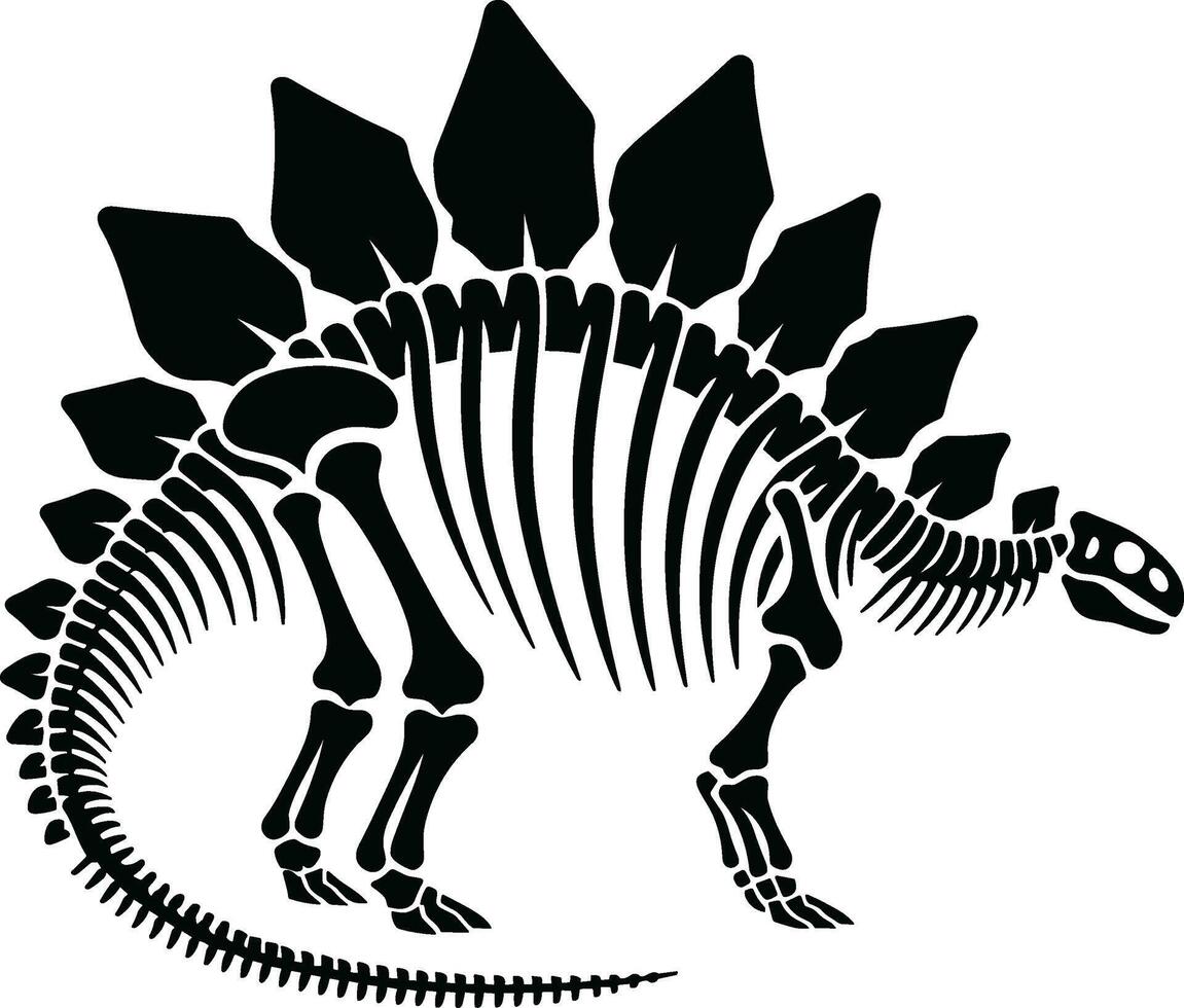 Stegosaurus Skeleton Fossil Design vector