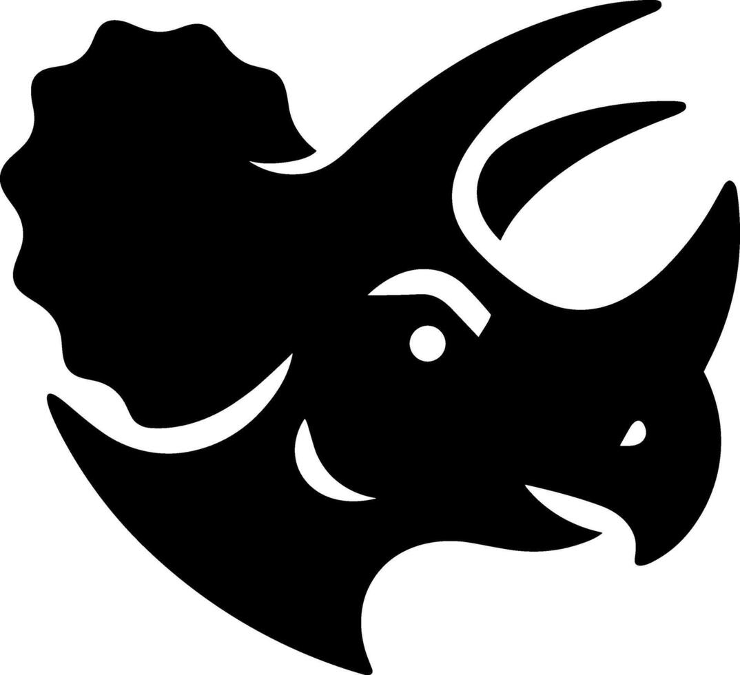 Triceratops Head Dinosaur Silhouette vector