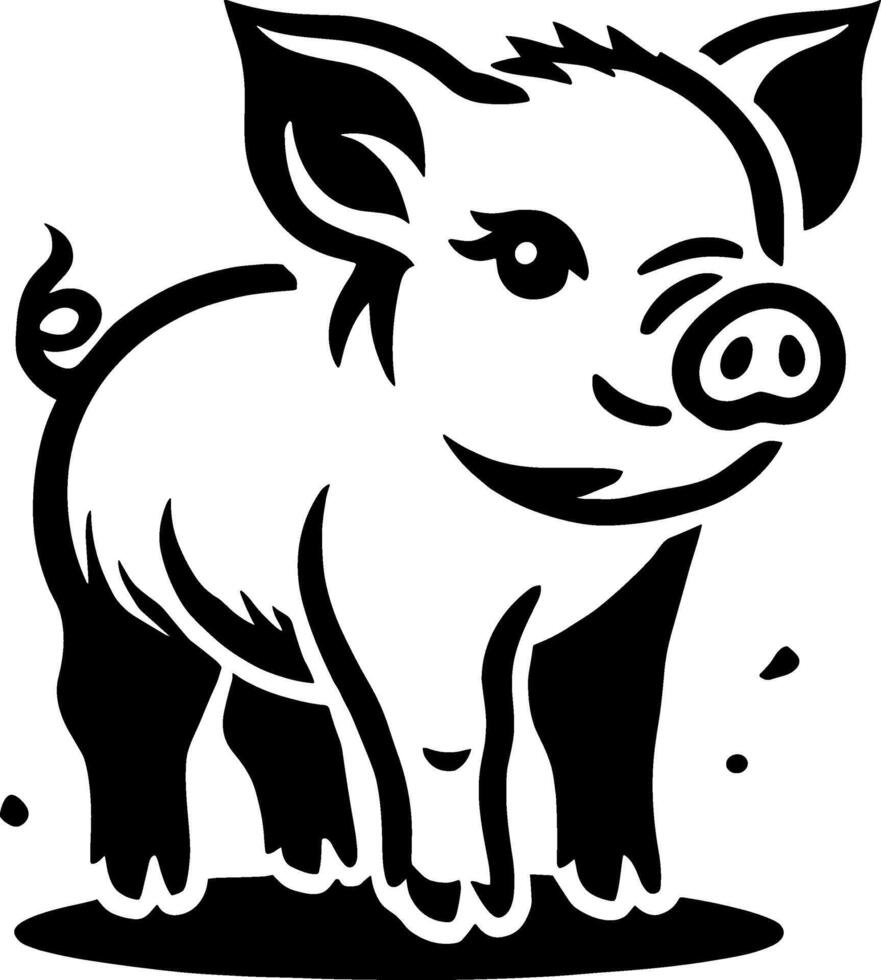 Adorable Baby Piglet in Mud vector