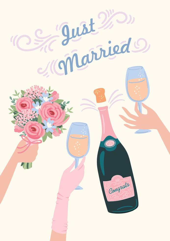 Just married. illustration for wedding concept and other uses vector