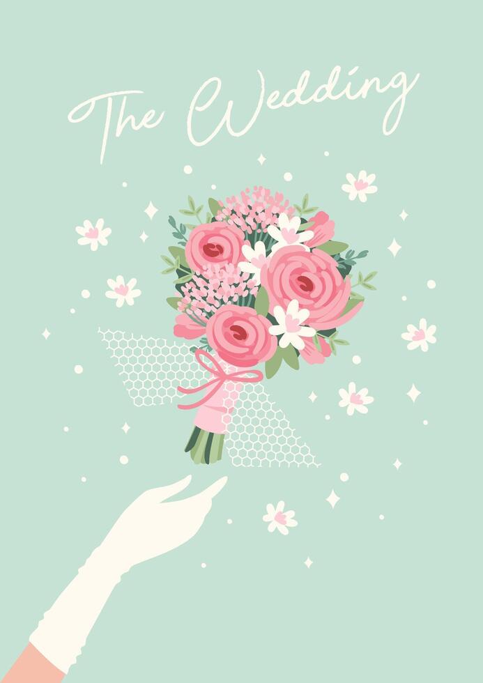 The Wedding. illustration for marriage concept and other uses vector
