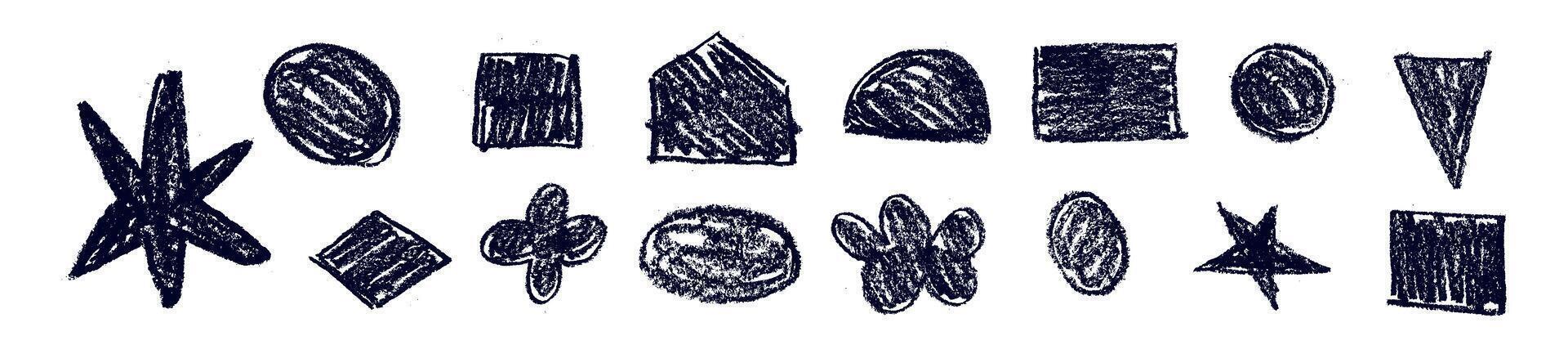 Grunge texture with hand-drawn charcoal shapes and brush strokes. Abstract paint design with rough edges. vector